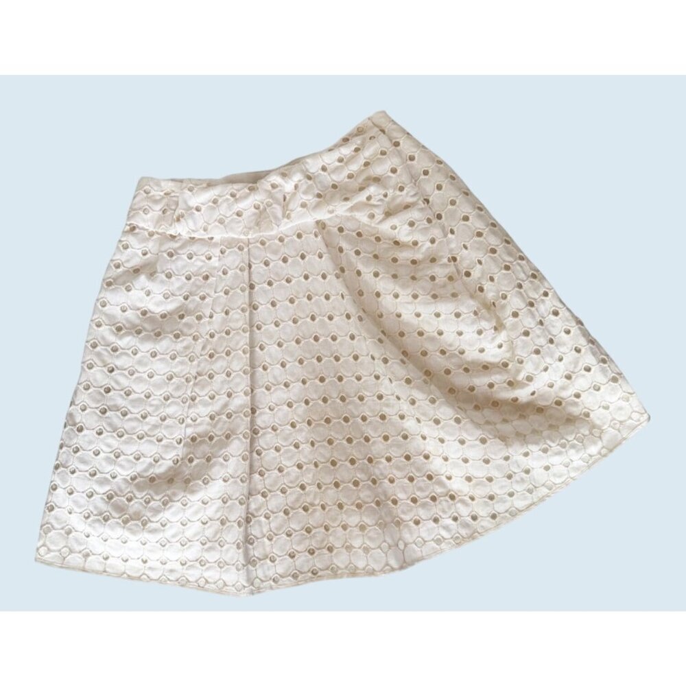 Emporio Armani White Eyelet Overlay Skirt Size XS